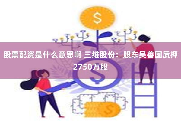 股票配资是什么意思啊 三维股份：股东吴善国质押2750万股