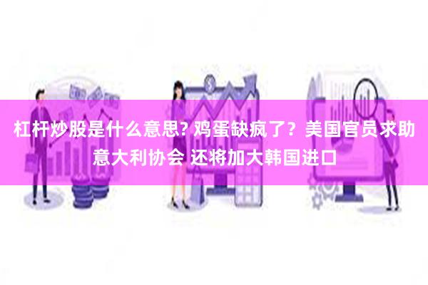 杠杆炒股是什么意思? 鸡蛋缺疯了？美国官员求助意大利协会 还将加大韩国进口