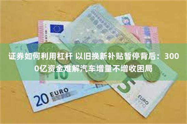 证券如何利用杠杆 以旧换新补贴暂停背后：3000亿资金难解汽车增量不增收困局