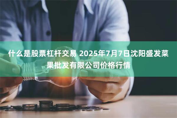什么是股票杠杆交易 2025年7月7日沈阳盛发菜果批发有限公司价格行情