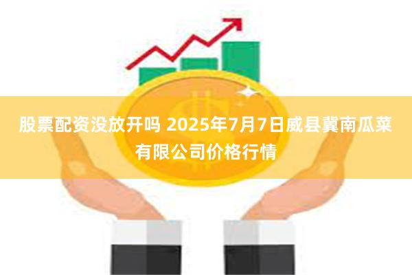 股票配资没放开吗 2025年7月7日威县冀南瓜菜有限公司价格行情