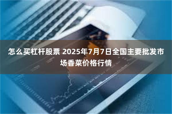 怎么买杠杆股票 2025年7月7日全国主要批发市场香菜价格行情