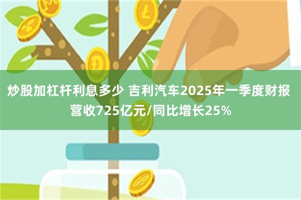 炒股加杠杆利息多少 吉利汽车2025年一季度财报 营收725亿元/同比增长25%