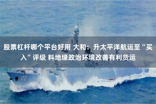 股票杠杆哪个平台好用 大和：升太平洋航运至“买入”评级 料地缘政治环境改善有利货运
