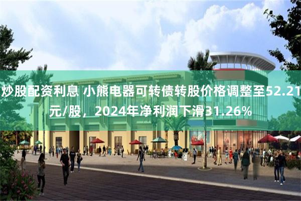 炒股配资利息 小熊电器可转债转股价格调整至52.21元/股，2024年净利润下滑31.26%