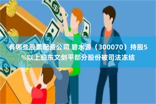 有哪些股票配资公司 碧水源（300070）持股5%以上股东文剑平部分股份被司法冻结