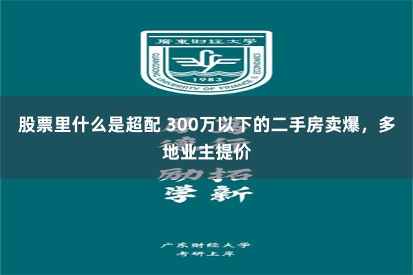 股票里什么是超配 300万以下的二手房卖爆，多地业主提价