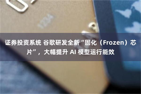 证券投资系统 谷歌研发全新“固化（Frozen）芯片”，大幅提升 AI 模型运行能效