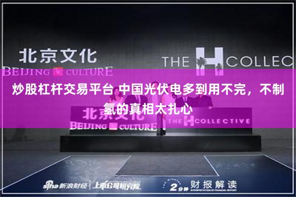 炒股杠杆交易平台 中国光伏电多到用不完，不制氢的真相太扎心