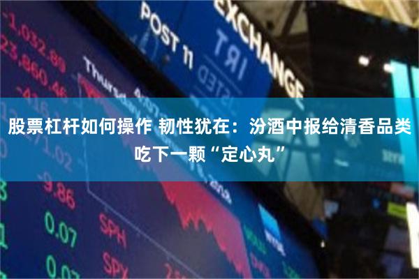 股票杠杆如何操作 韧性犹在：汾酒中报给清香品类吃下一颗“定心丸”